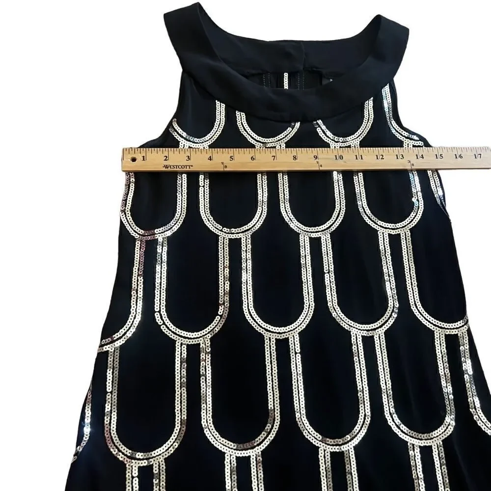 Black Sequined Cocktail Dress. Sleeveless. Size 4. Great Condition!